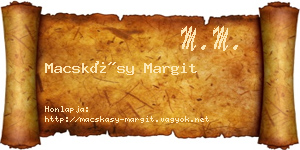 Macskásy Margit névjegykártya