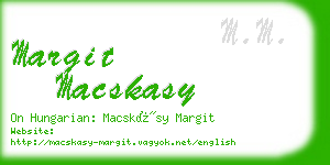 margit macskasy business card